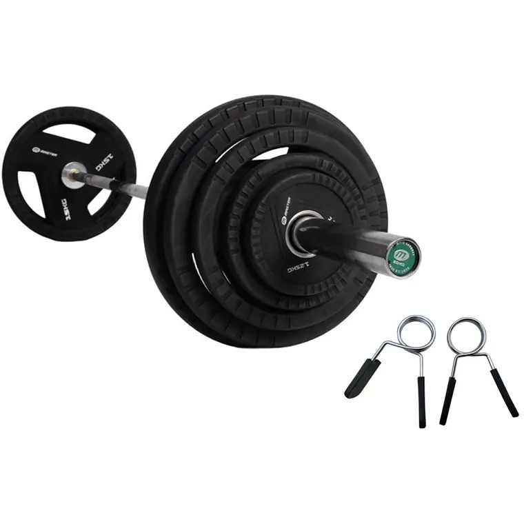 Master Fitness Skivstångsset 87,5 kg PU Plates Pro, Skivstångsset gummerade Reapris
