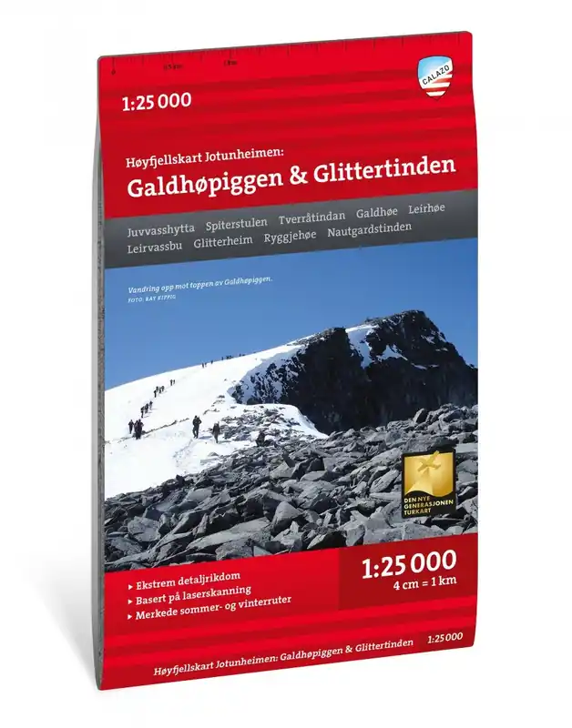 Billigare Calazo - Høyfjellskart Jotunheimen: Galdhöpiggen & Glittertind 1:25 000