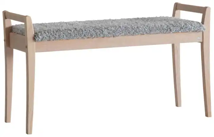 Erbjudandepris Meja Sits fårskinnslook mörkgrå Bänk Lackad ek