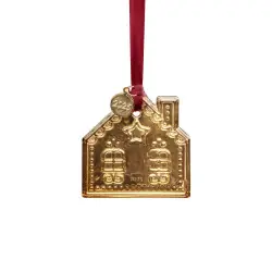 Orrefors Annual Holiday Ornament Ginger bread house 21K gold 2025 I lager