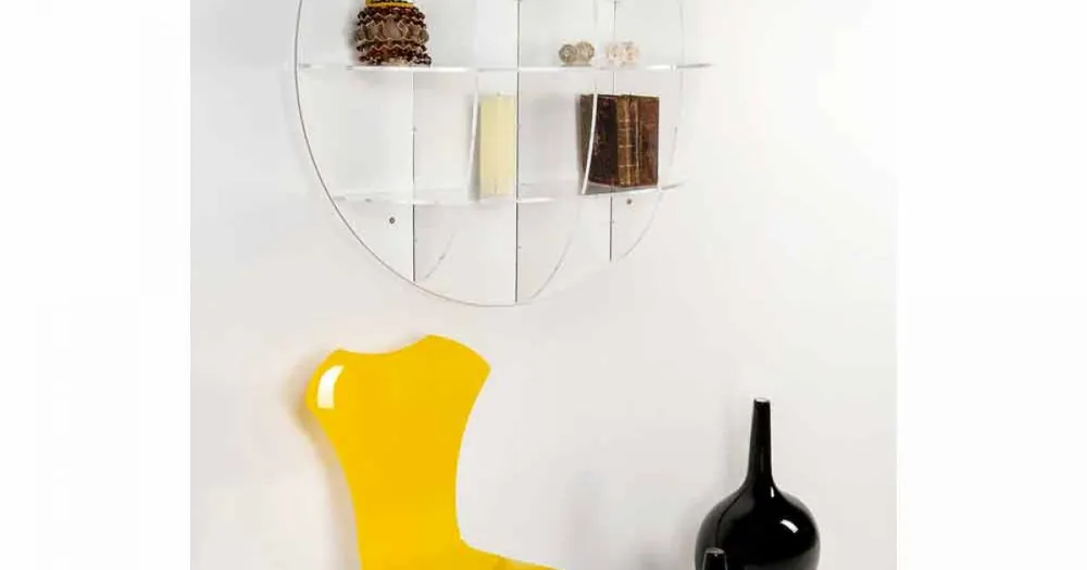 Extra rabatt Bokhylla vit modern design vägg Thu, tillverkad i Italien