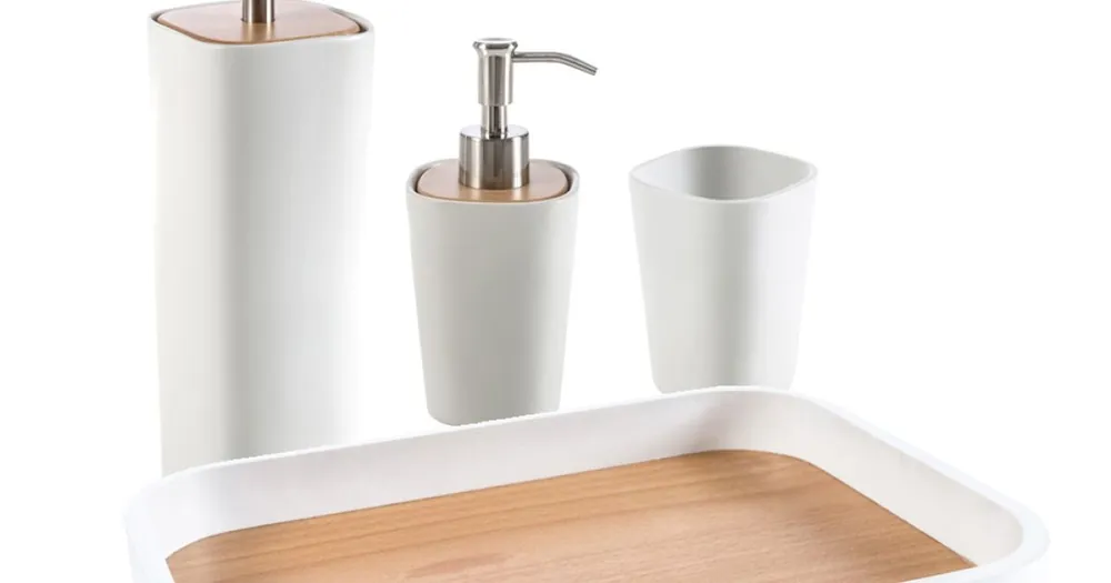 Carsoli keramiska och trä moderna badrumstillbehör set Premium