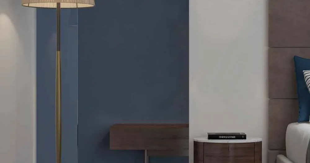 Design golvlampa i metall, trä och organza tillverkad i Italien - bom Snabb leverans