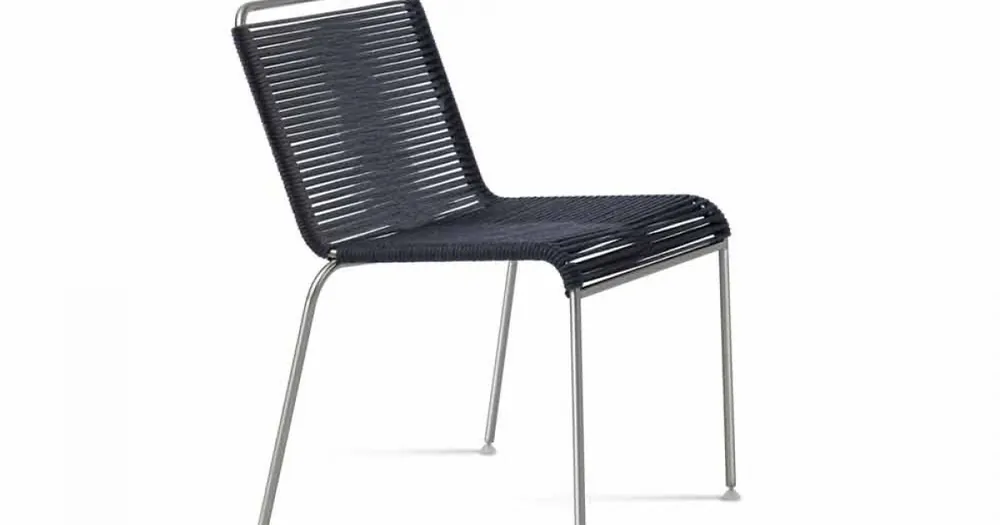 Design utomhusstol i stål och sladd Tillverkad i Italien - Madagaskar1 Endast idag