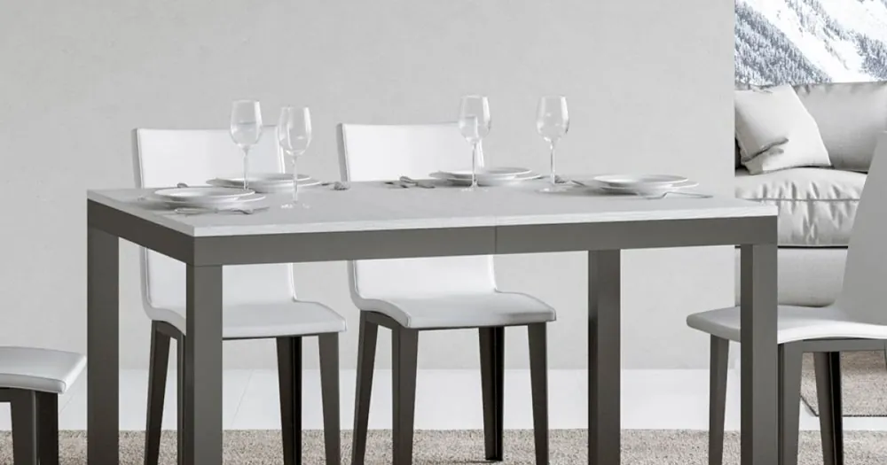 Snabb frakt Designbord med träskiva Utdragbart upp till 440 cm Tillverkat i Italien - Foxy
