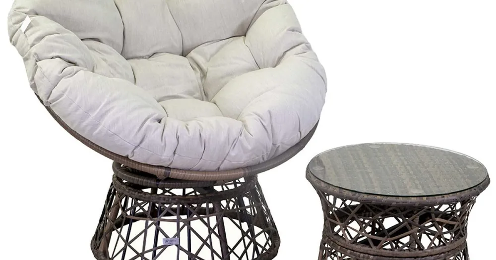 Begränsat erbjudande Fåtölj med aluminiumram klädd med polyrattan och soffbord - Puntina