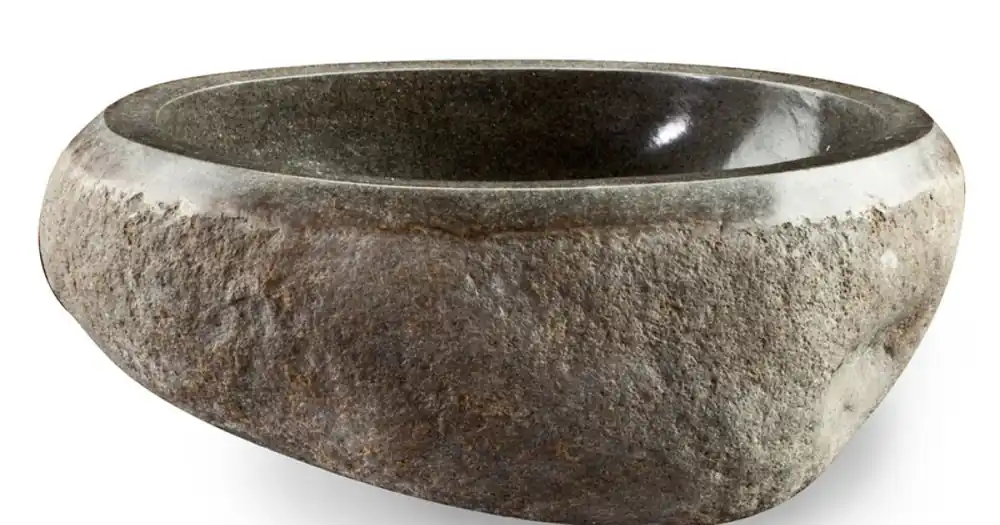 Begränsat erbjudande Handfat bänkskiva i modern flod natursten - Aurea