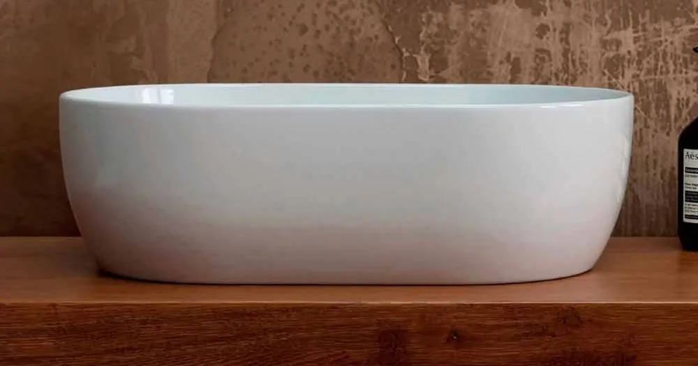 Beställ idag Bänkskiva tvättställ i vit eller färgad keramik Star 55x35 tillverkad i Italien