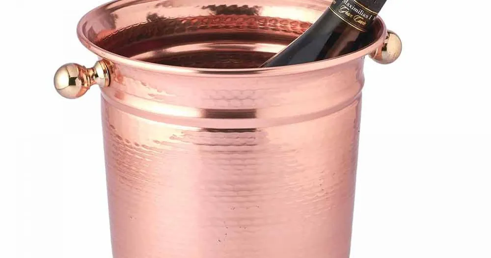 Utförsäljning Ice Bucket Wine Design i polerad koppar eller grön 20 cm - Gennarino