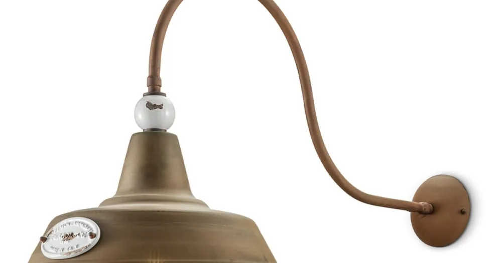 Populärt val Industriell design vägglampa i järn och keramik Handgjord - Grunge