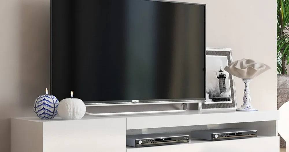 Italiensk design Vardagsrum Trä TV-bänk med öppet fack - Suzana Lägg i varukorgen