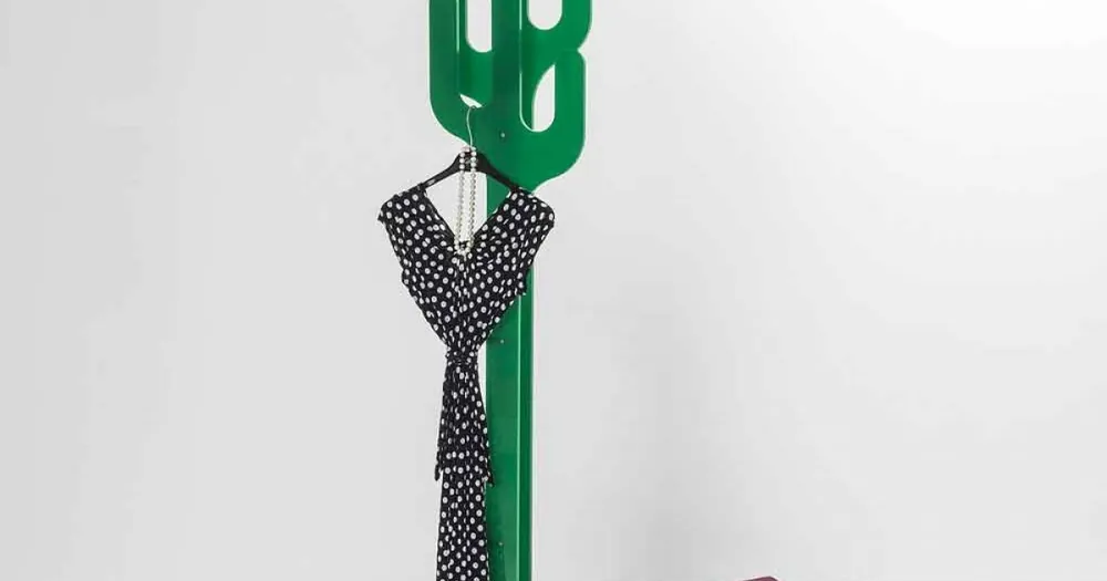 Klädhängare grön kaktus modern design, tillverkad i Italien Endast idag