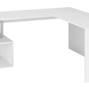 Modernt hörnskrivbord glansigt vitt trä eller skifferdesign - Michel Handla nu