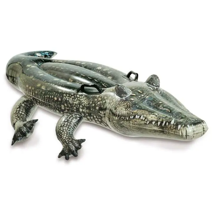 Fynd Uppblåsbar Krokodil för Barn - Hållbar PVC, 2 Handtag