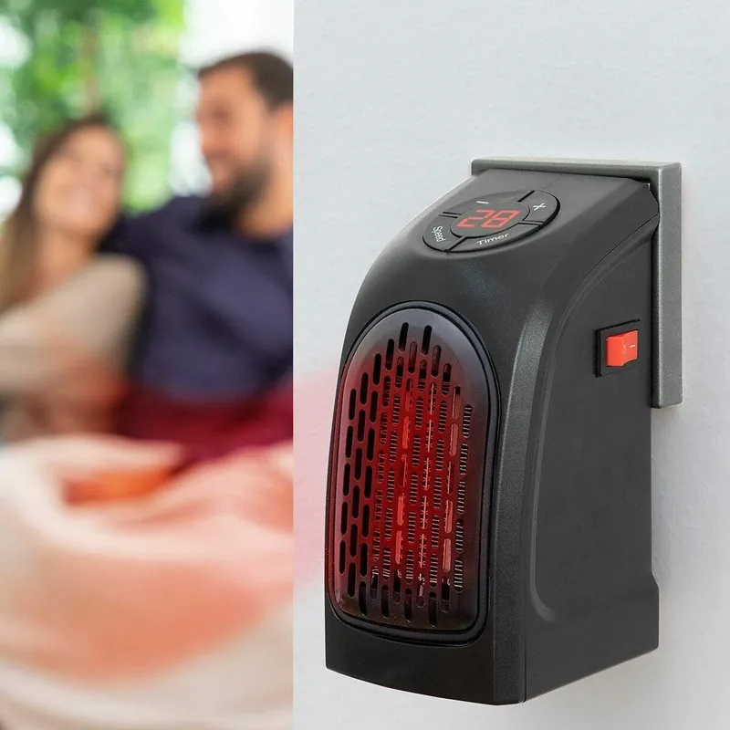Bärbar Minivärmare 400W med LED, Timer & Termostat Fynd
