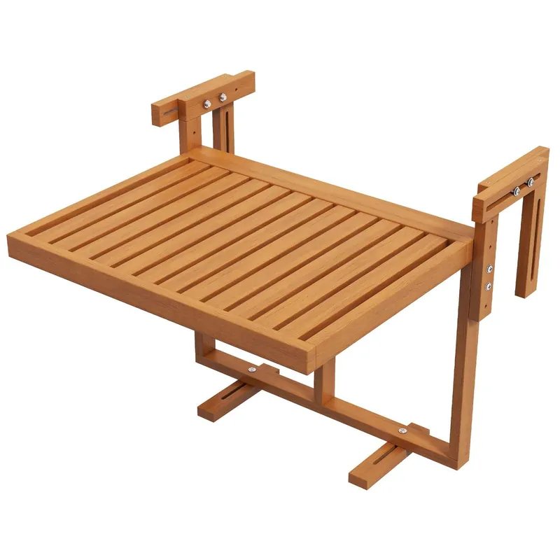 Hopfällbart Balkongbord i Teak, 68x65 cm Billig