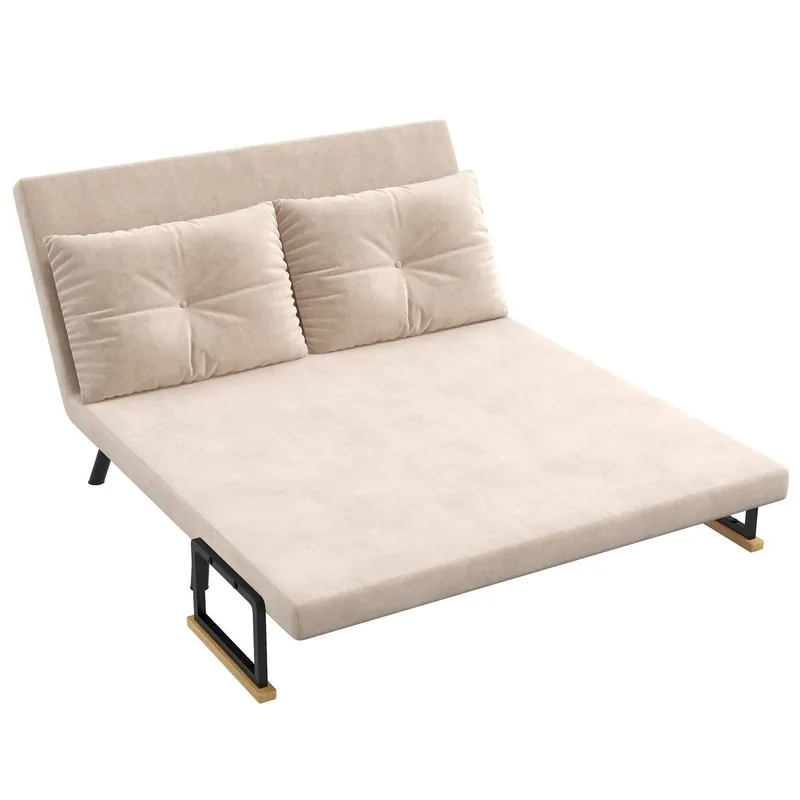 Erbjudandepris Hopfällbar Bäddsoffa i Sammet Beige