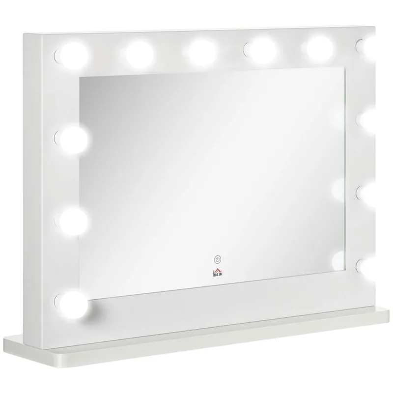 Hollywood-Spegel med Dimbara LED, 80x60cm, Vit Köp online