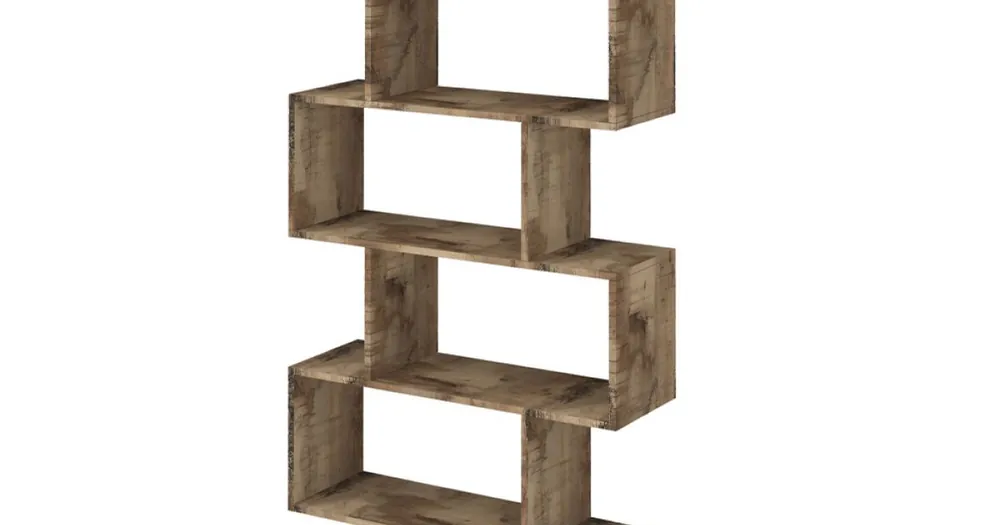 I lager Vertikal Design Vägg Bokhylla Vardagsrum i Trä 3 Finishes - Minetta