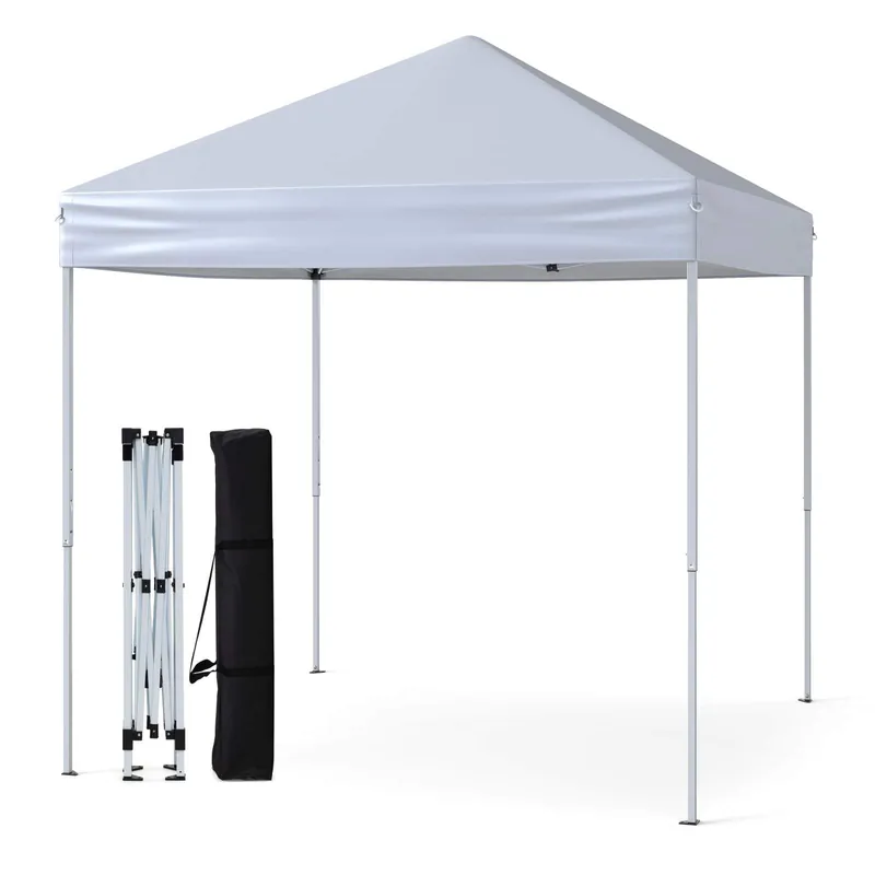 2x2m popup-paviljong – Vattentät, UV 50+, Vit Lågt pris