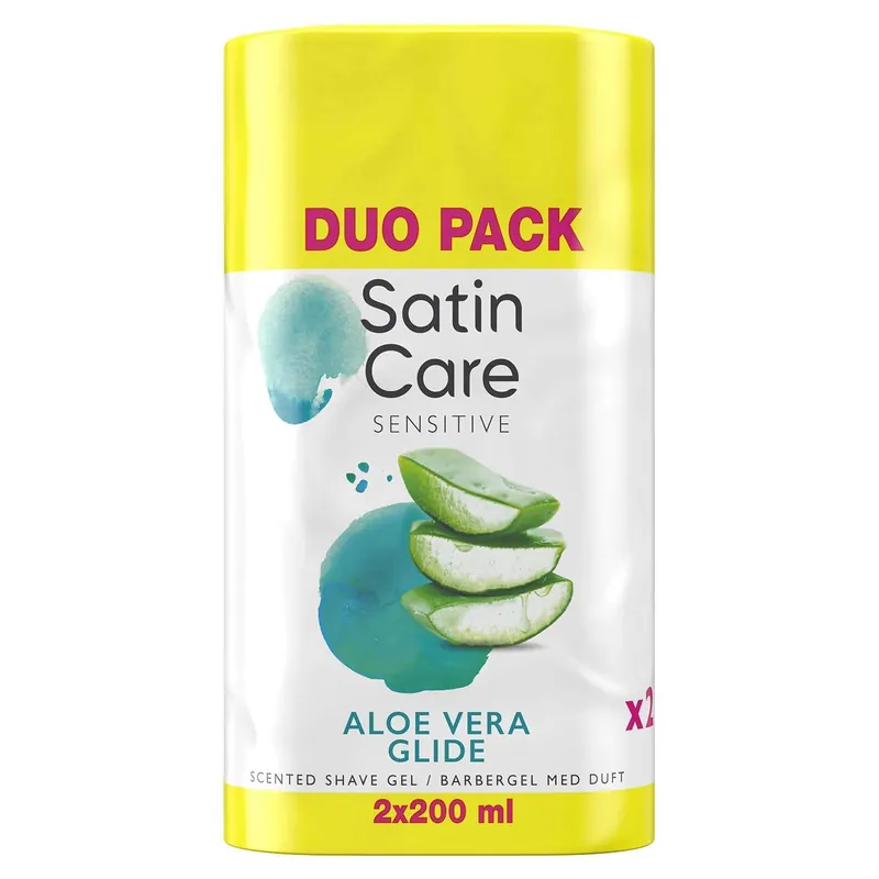 Rabatter Rakgel för kvinnor, Aloe vera, känslig hud, 2x200ml