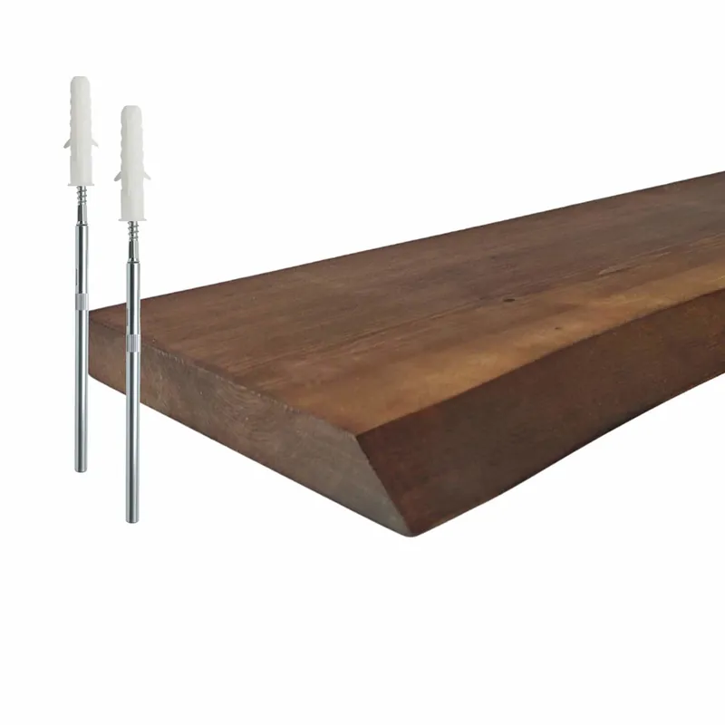 Populärt val Live-Edge massivt trähylla – Rustik svävande design