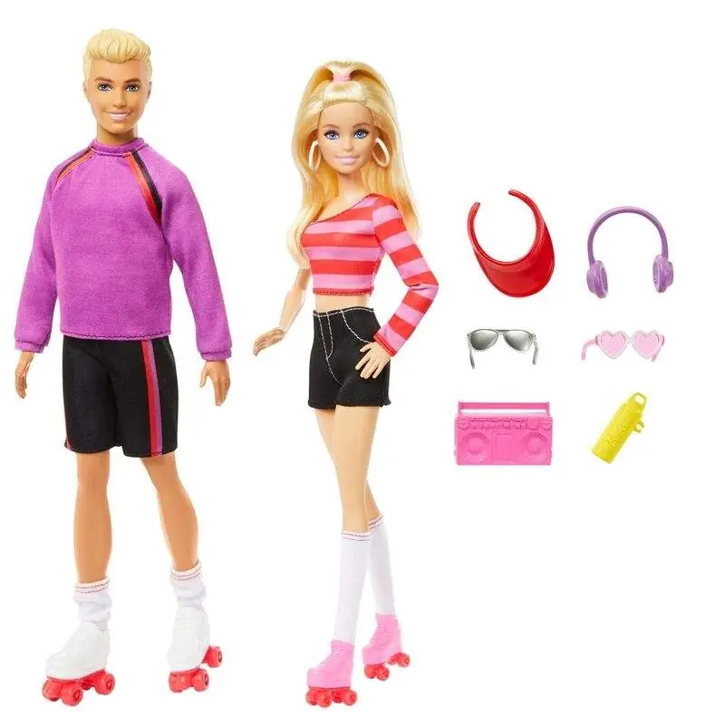 Begränsad tid Barbie-paket 2 Barbie och Ken Skater-dockor