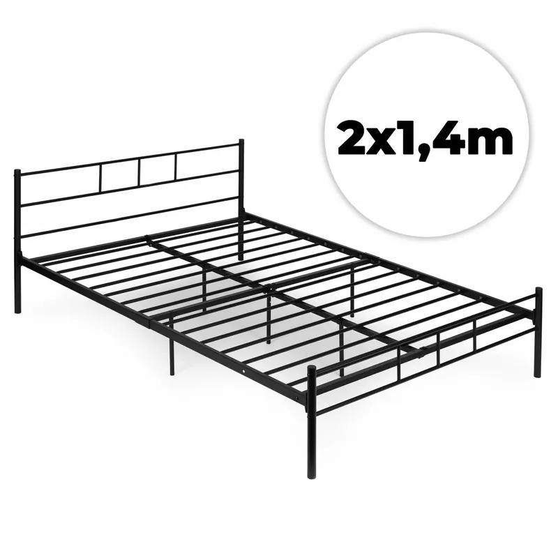 Lägg i varukorgen Sängram i metall 140x200 cm – Svart, Ribbotten
