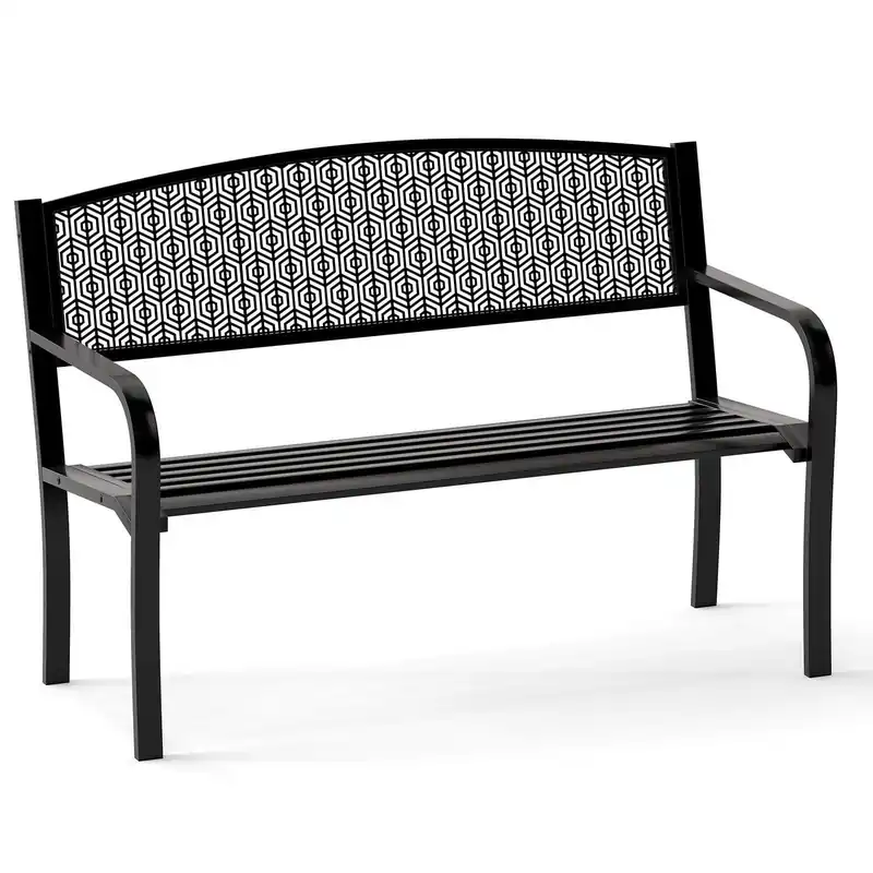 Sänkt pris Utomhusbänk i metall – Ergonomisk sittplats för 2–3 personer