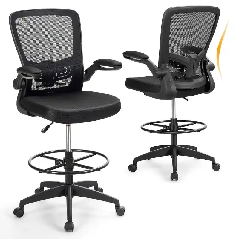 Ergonomisk kontorsstol i nät – justerbar höjd och armstöd Fynd